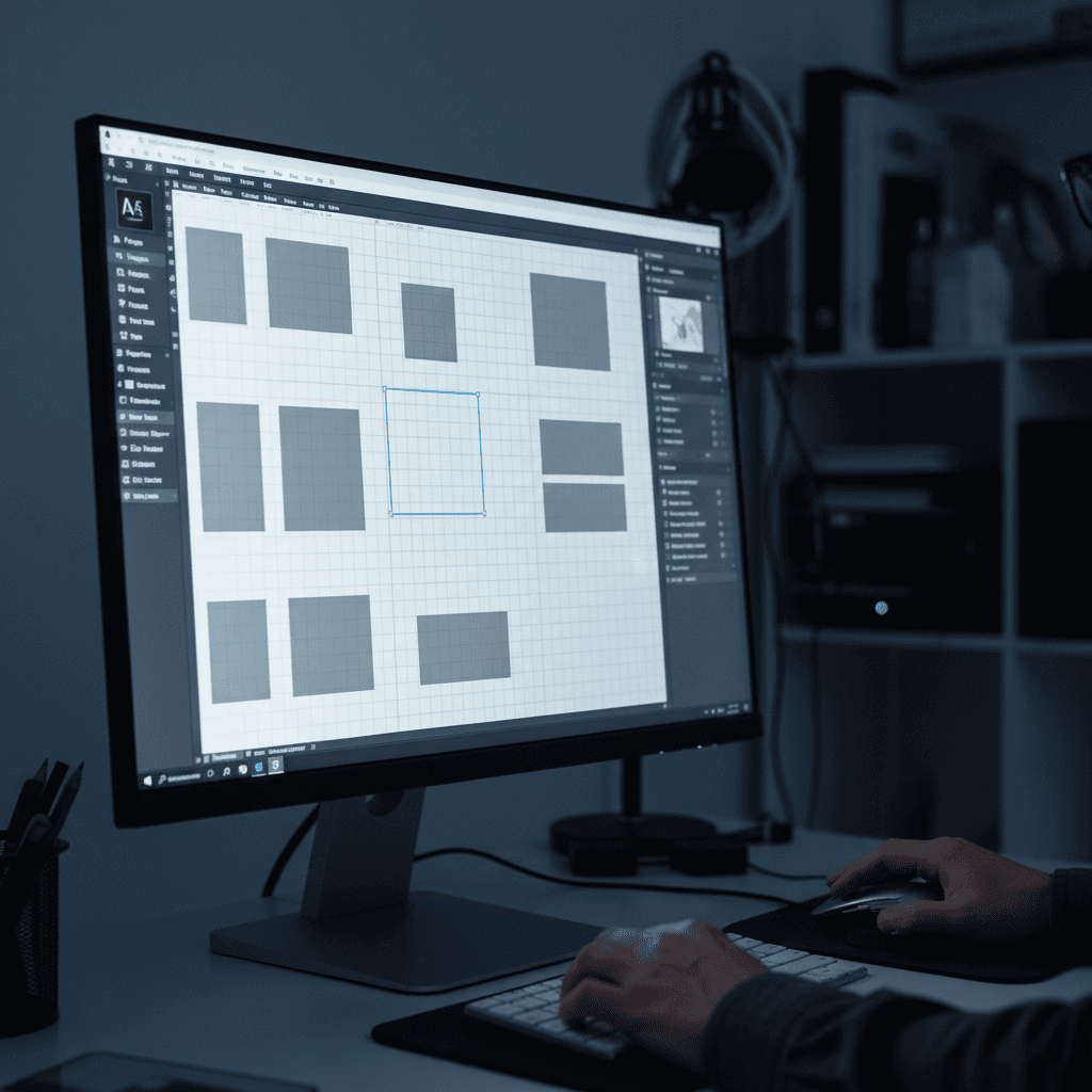 Designer adjusting layout in Adobe InDesign on screen