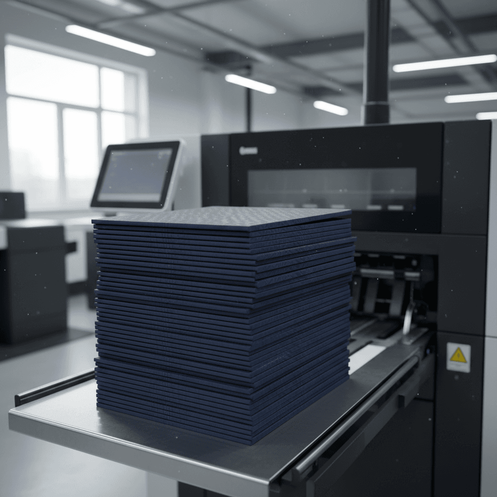 Stack of freshly printed bound annual reports